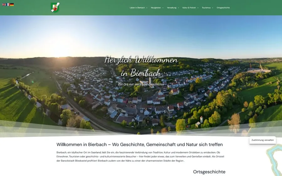 Website des Blieskasteler Ortsteils Bierbach
